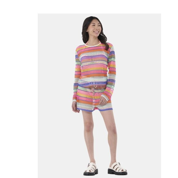 NWT Juniors Crochet Long Sleeve Cover-Up Top – Size XXS - Picture 1 of 4